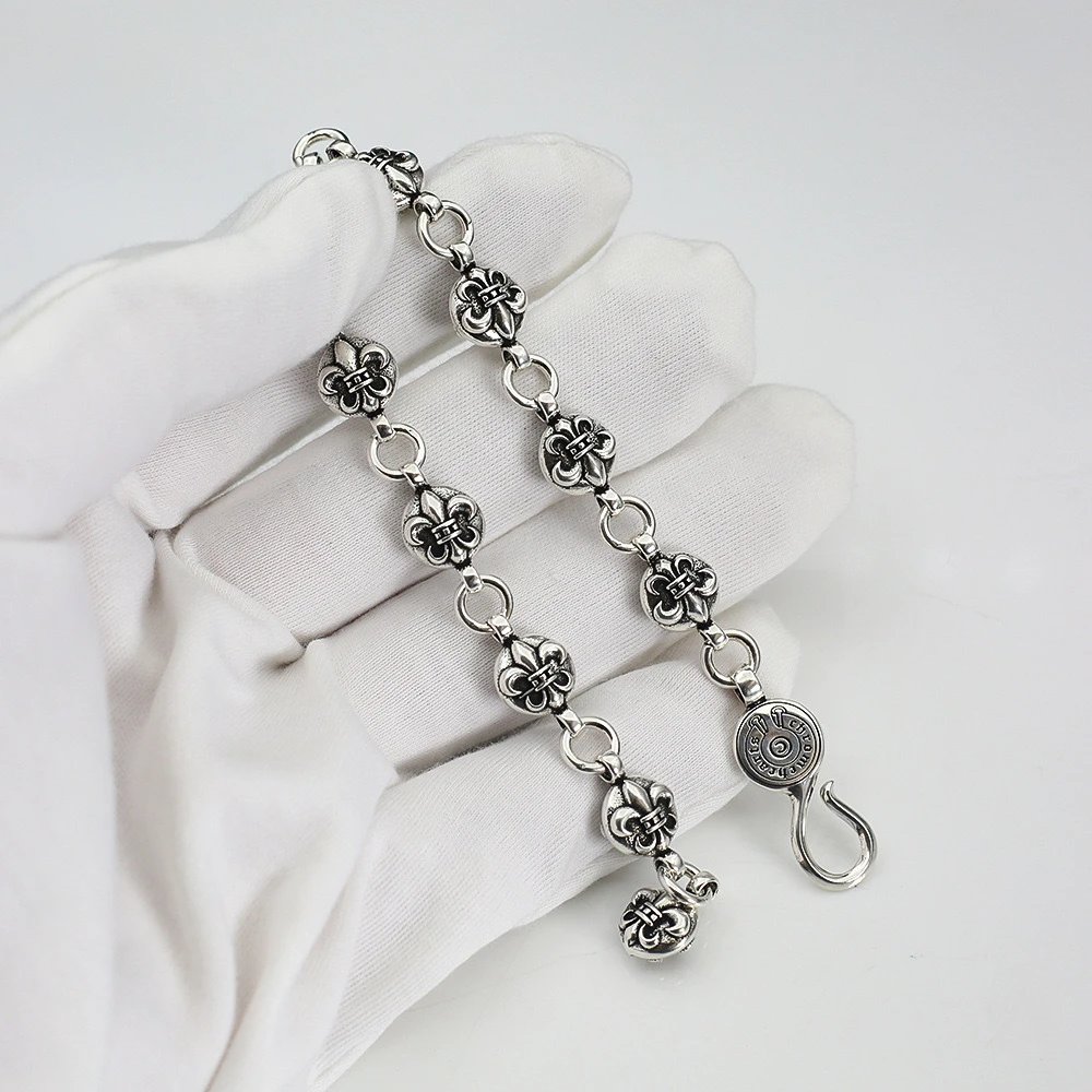 Chrome Hearts Classic Curb Chain Silver Bracelet - 21