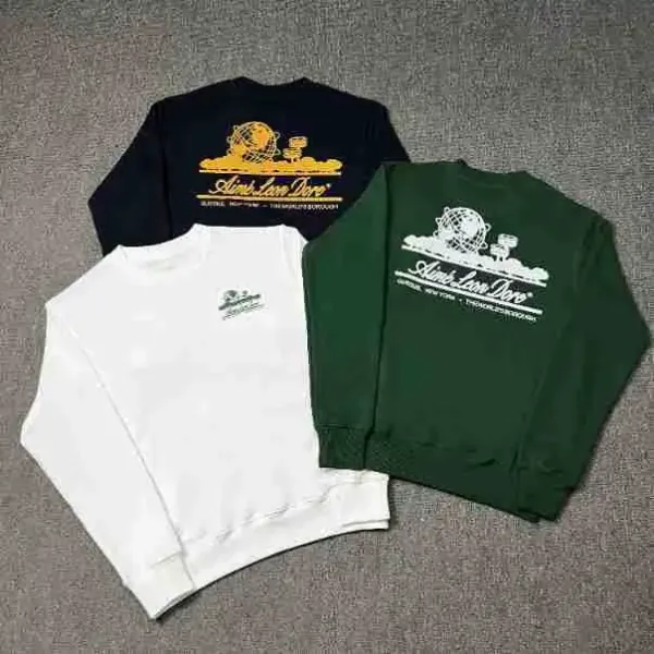 ALD. Logo Print Raglan Sleeve Crewneck Sweatshirt White - 13