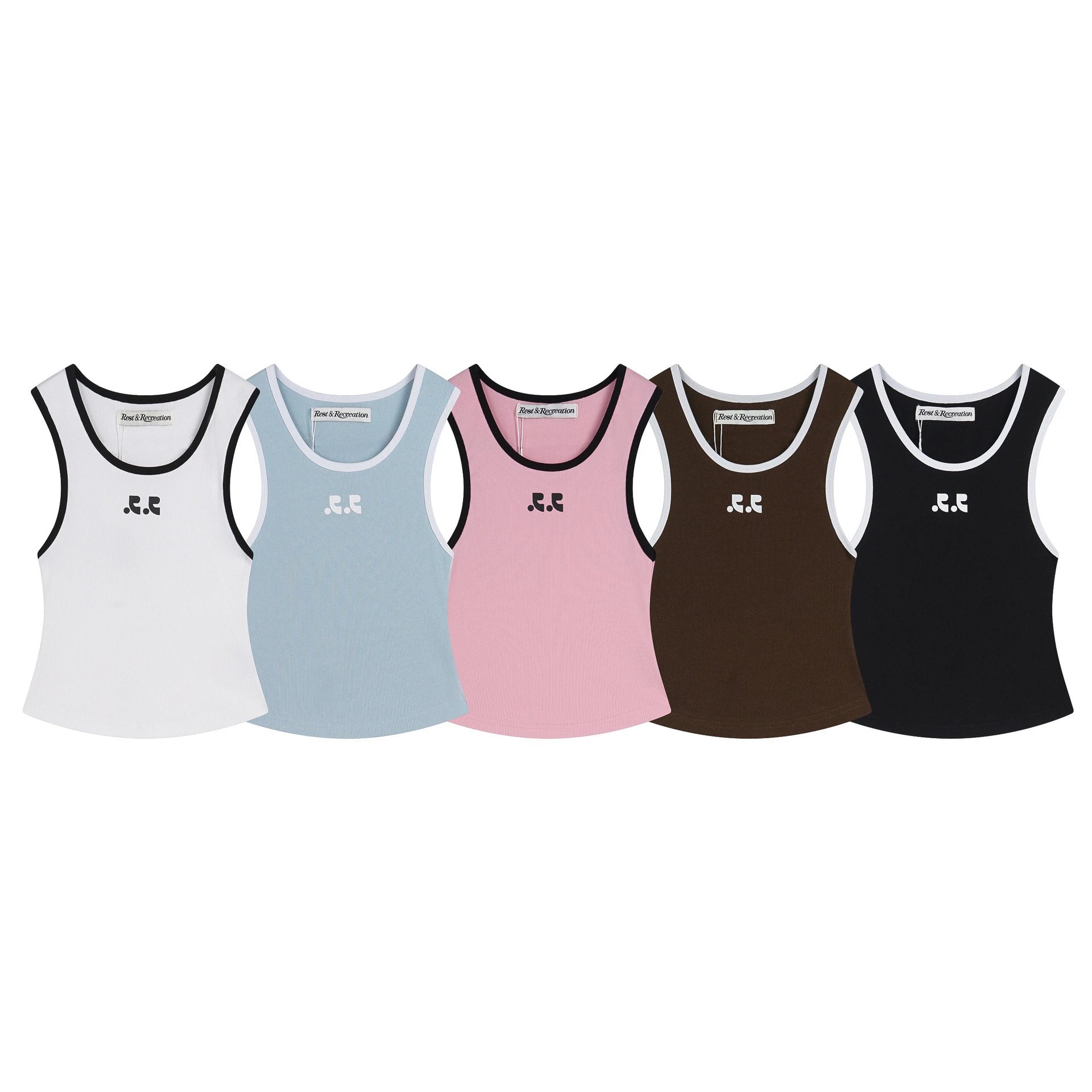Rest & Recreation Ribbed Crop Tank Top Pink - 36