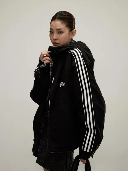 GRA Windbreaker Jacket in Yellow and Plaid - 51