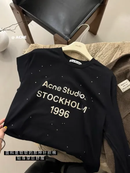 Acne Studios Stockholm 196 Mirror Silver Graphic Long-Sleeve T-Shirt - 5