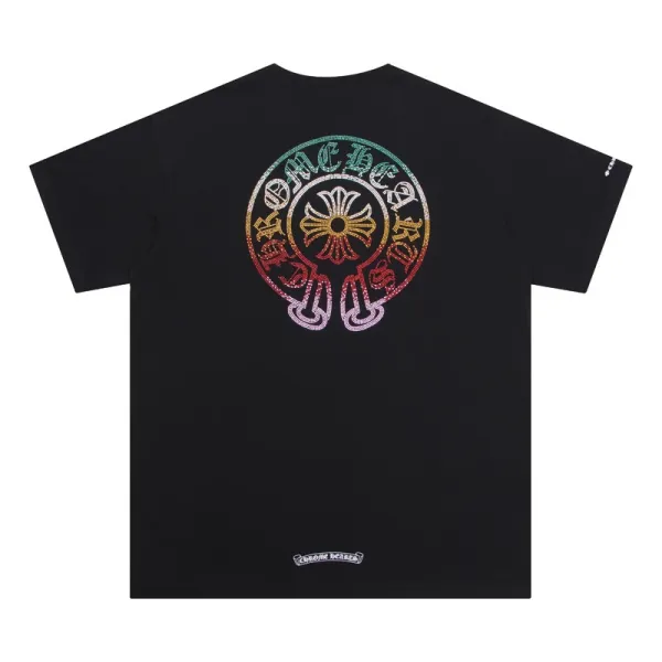 Chrome Hearts Rainbow Crystal Logo T-Shirt Black - 1