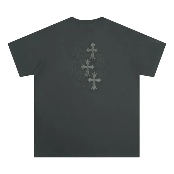 Chrome Hearts Cross Embroidery Dark Gray T-Shirt - 1