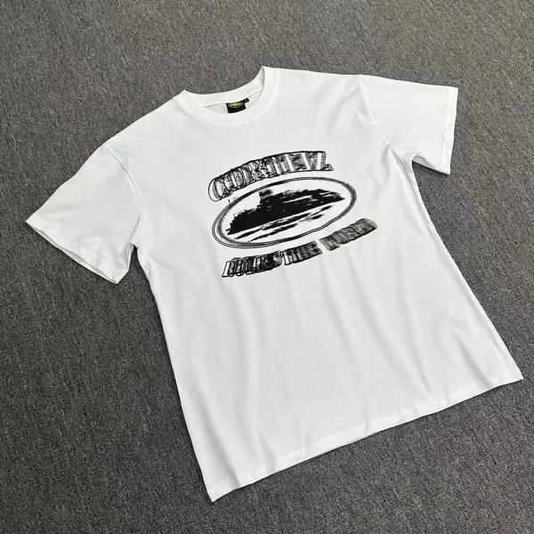 Corsetz Rock the House White Graphic T-Shirt - 1