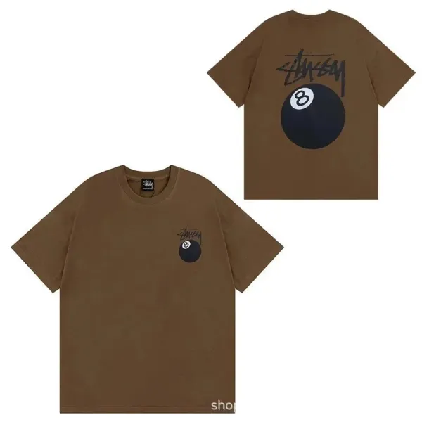 Stussy 8-Ball Graphic T-Shirt Brown - 1