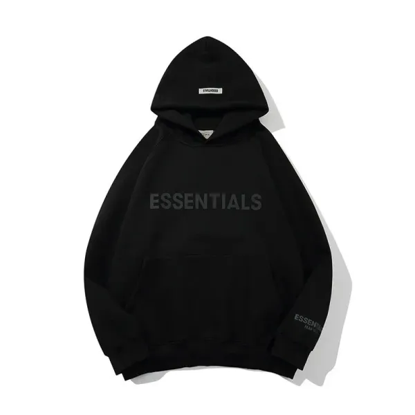 Fear of God Essentials Black Oversized Hoodie - 1