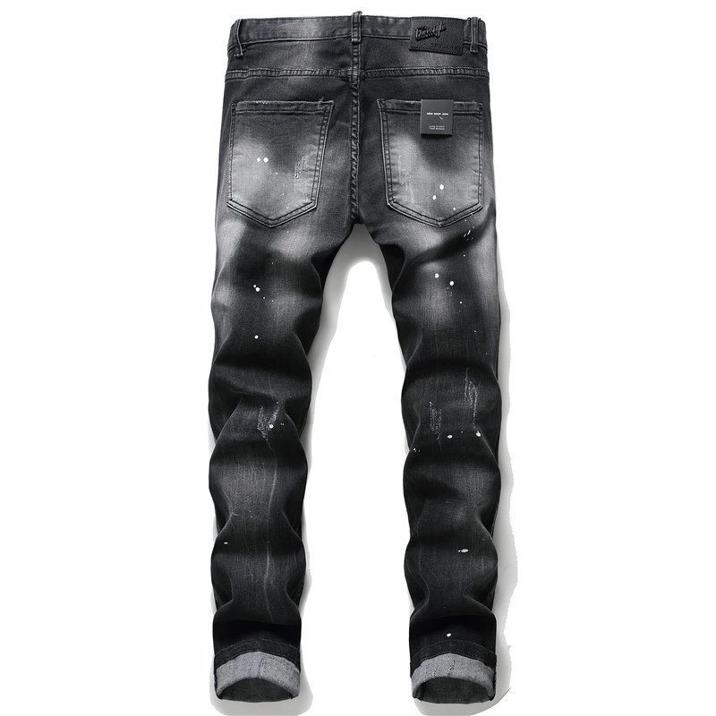 Dsquared2 Iconic Print Black Distressed Jeans - 5