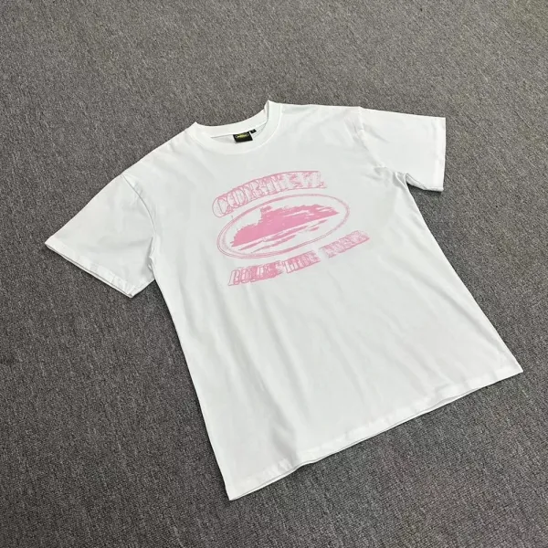 Corvette Bold Stripe Rose White T-Shirt - 1