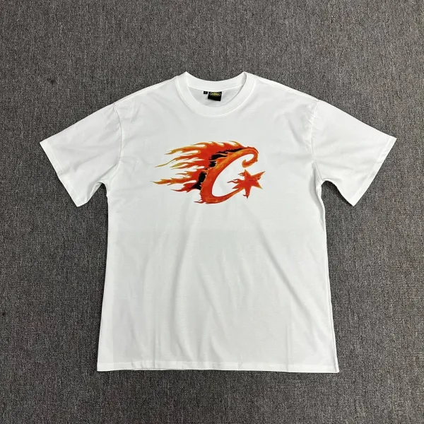 Flame C Logo Graphic T-Shirt White - 1