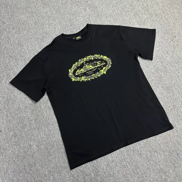 Off-White Floral Oval Logo Black T-Shirt - 1