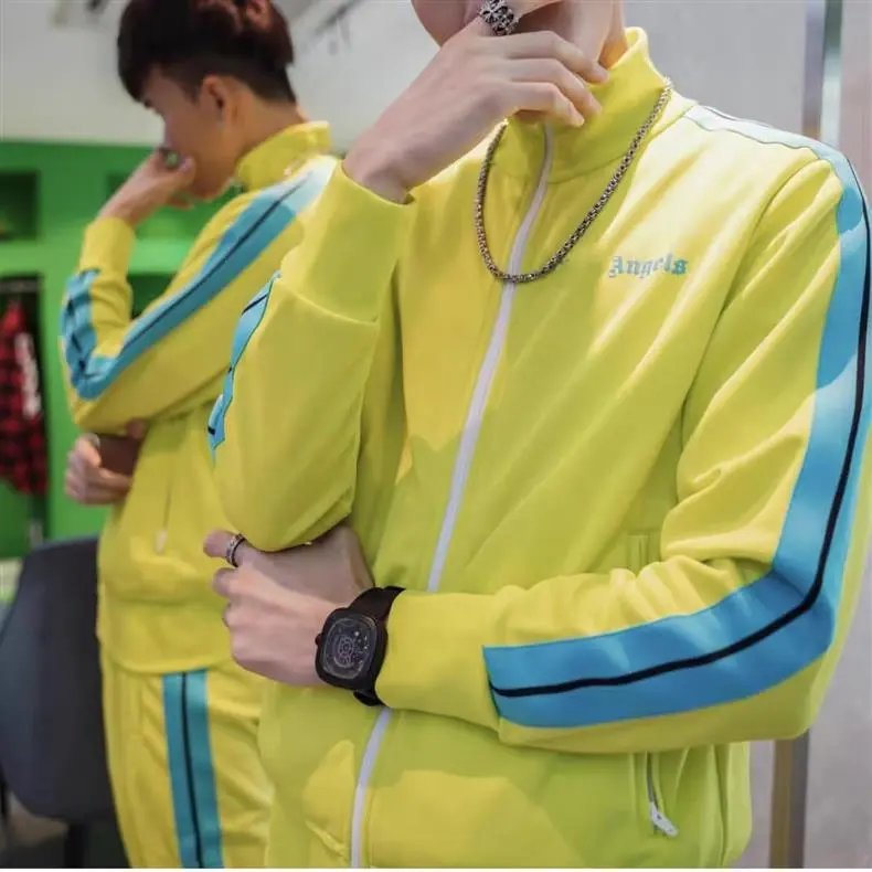 Palace Angels Track Jacket Beige with Rasta Stripes Outerwear - 7