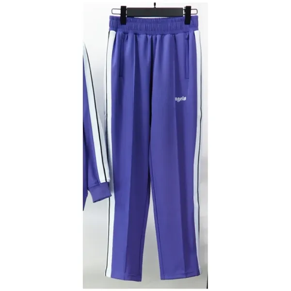 Angels Track Pants Purple with White Stripes Sweatpants - 1