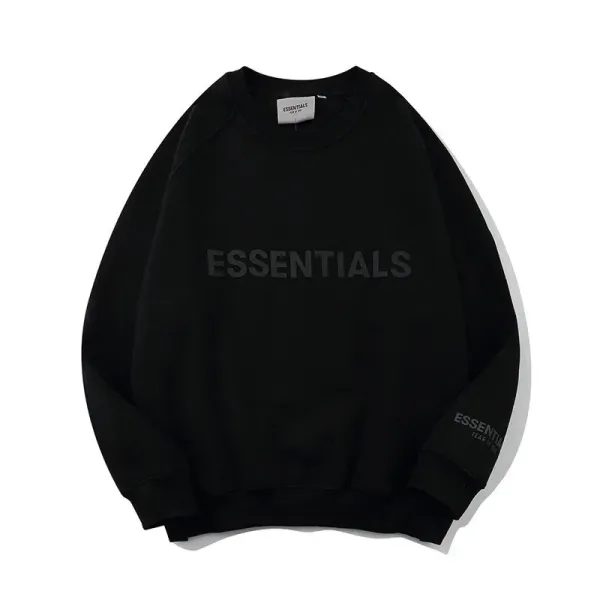 Fear of God Essentials Black Logo Hoodie - 1