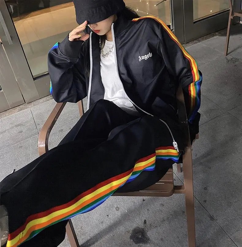 Palace Angels Track Jacket Beige with Rasta Stripes Outerwear - 12