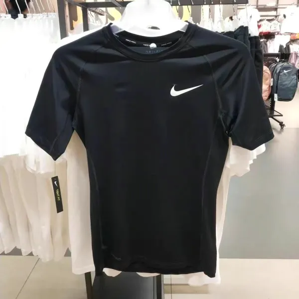 Nike Pro Dri-FIT Tight Fit Black Base-Layer T-Shirt - 1