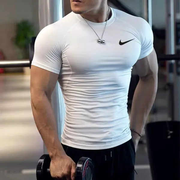 Nike Pro Compression T-Shirt White Activewear - 1