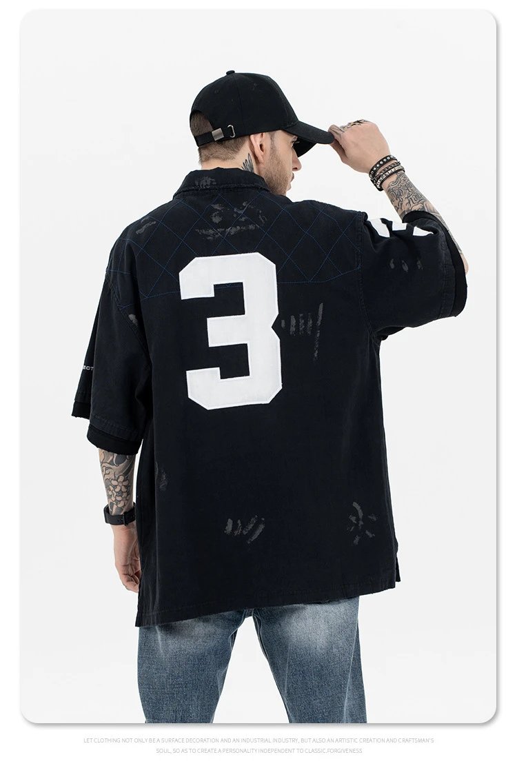 Project G/R x Ralph Lauren Polo Team Distressed Black Polo - 12