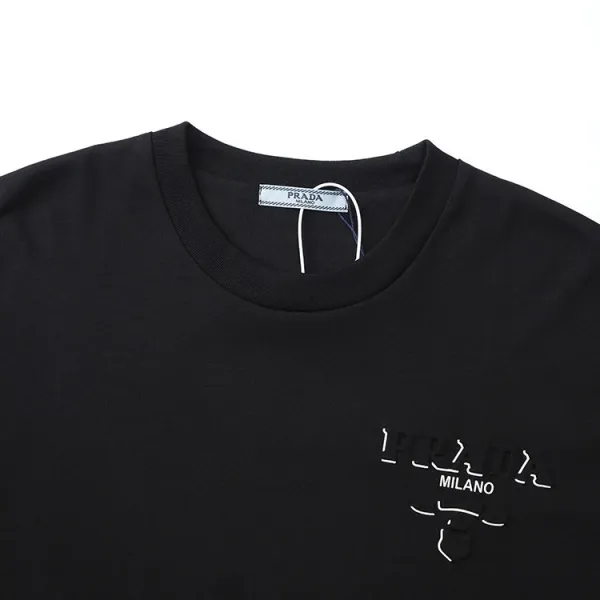 Prada Triangle Logo White T-Shirt - 16