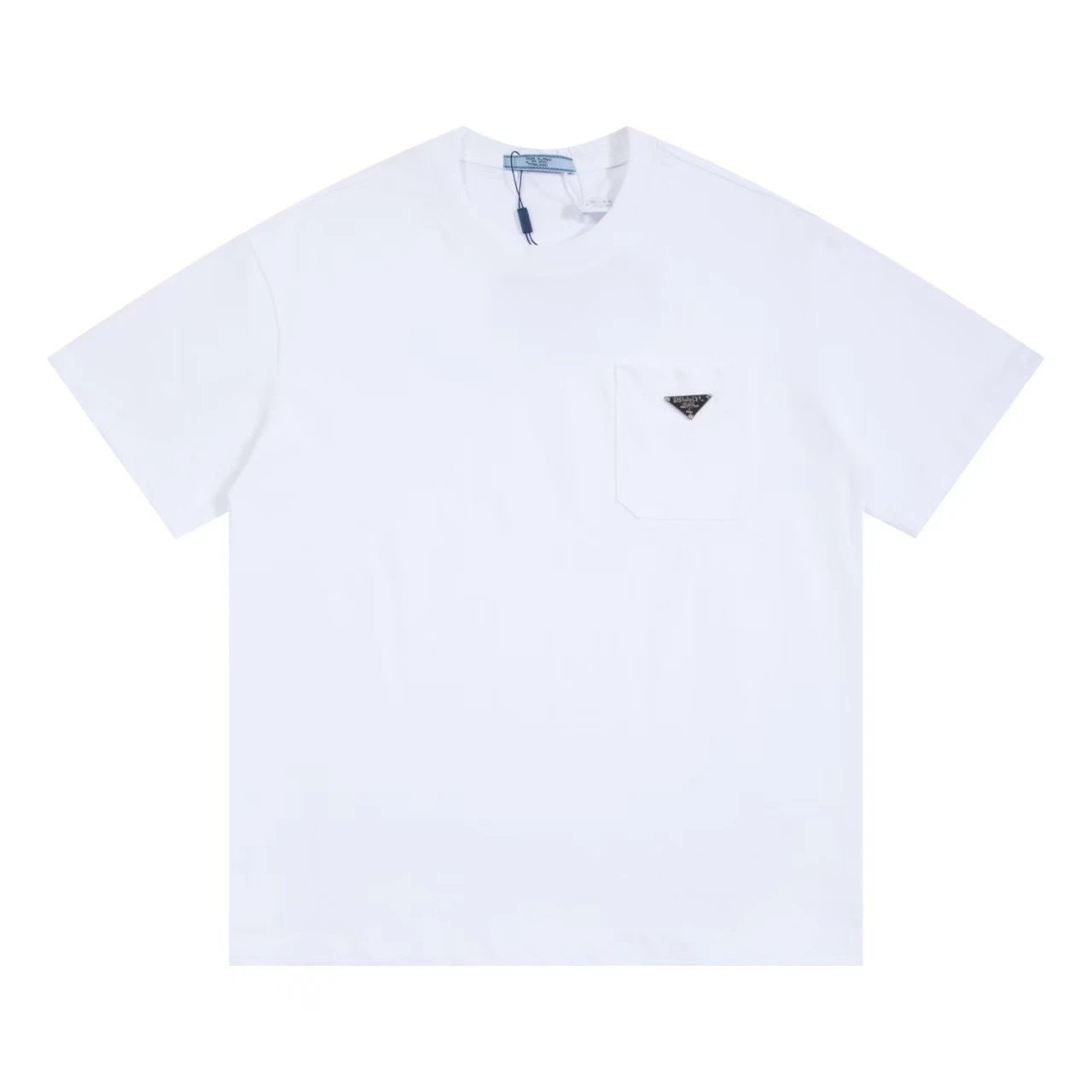 Prada Triangle Logo White T-Shirt - 26