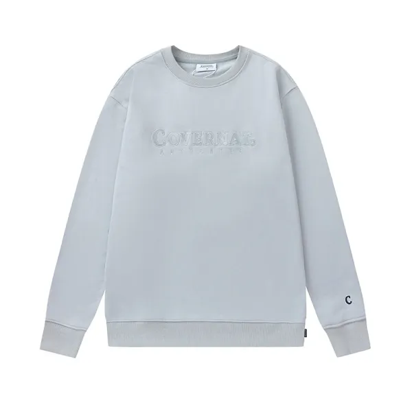 Design Covernat Authentic Embroidered Logo Light Gray Hoodie - 1