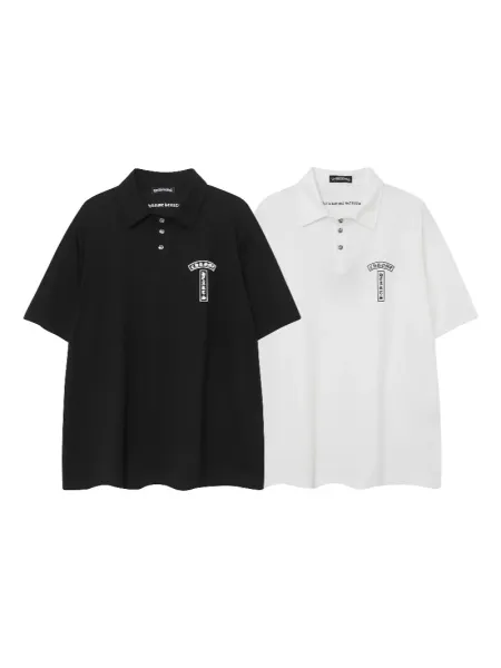 Chrome Hearts Logo Embroidered White Polo - 9