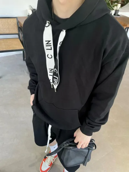 Celine Logo Tape Hoodie Gray - 11
