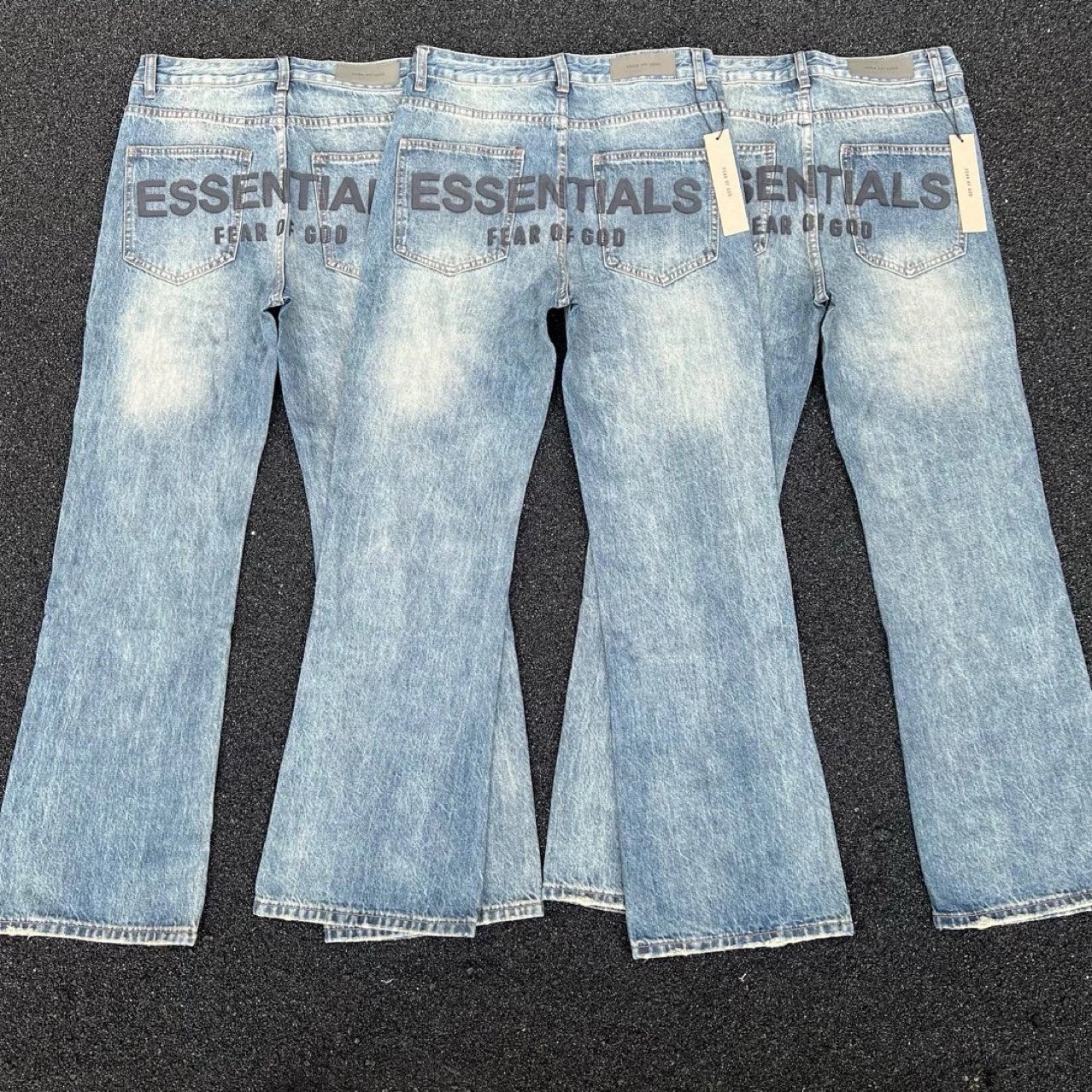 Washed Distressed Denim Jeans Couple Unisex