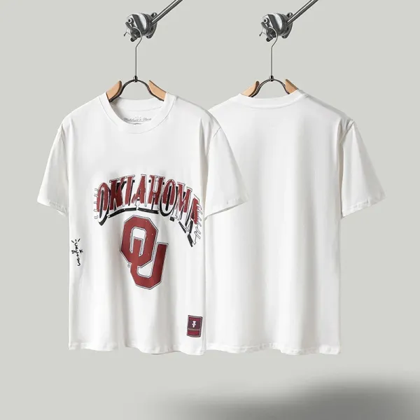 Travis Scott x Oklahoma Sooners Arch Logo T-Shirt White - 1