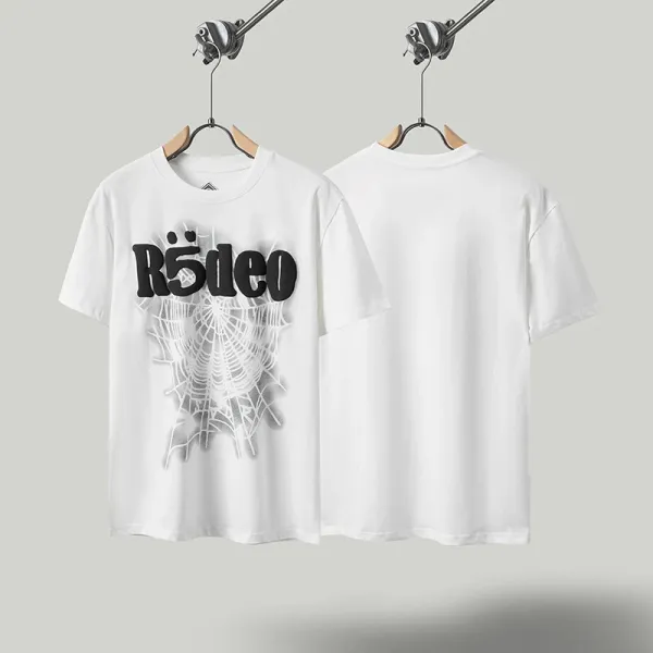 R5deo Spiderweb Graphic White T-Shirt - 1