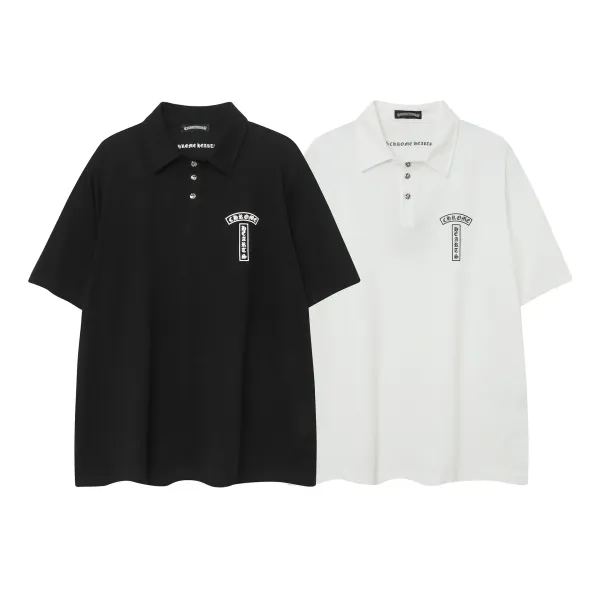 Chrome Hearts Logo Embroidered White Polo - 7