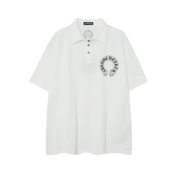 Chrome Hearts Logo Print White Oversized Polo - 1