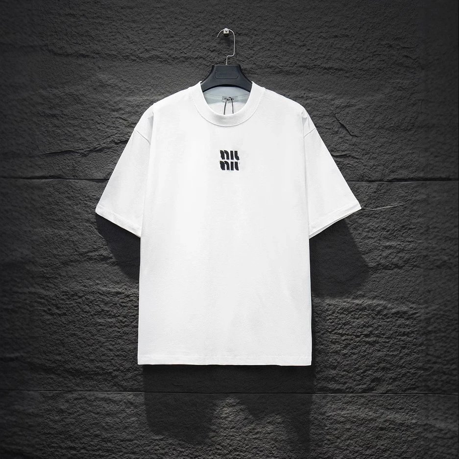 Trendy Embroidered Loose Fit Round Neck Unisex Short Sleeve T-Shirt