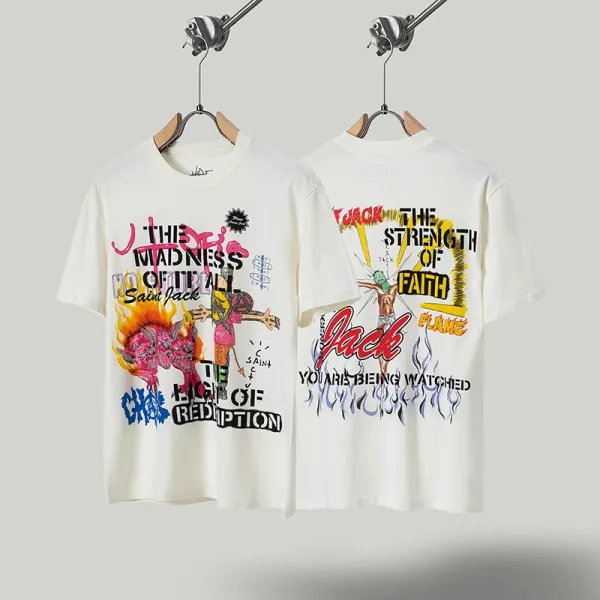 Saint Jack The Madness of It All x The Strength of Faith Graphic Print White T-Shirt - 1