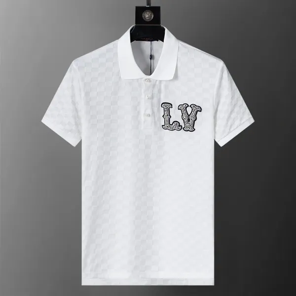 Louis Vuitton LV Crystal Embroidered Checkerboard Polo White - 1
