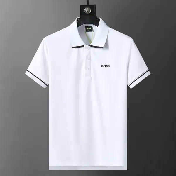 Hugo Boss Classic White Polo with Black Trim - 1