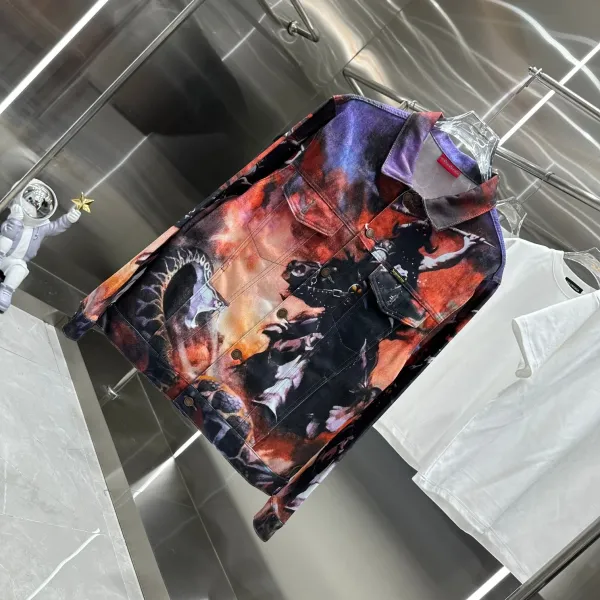 Supreme x Takashi Murakami Denim Jacket Multicolor Print Denim-Jacket - 4