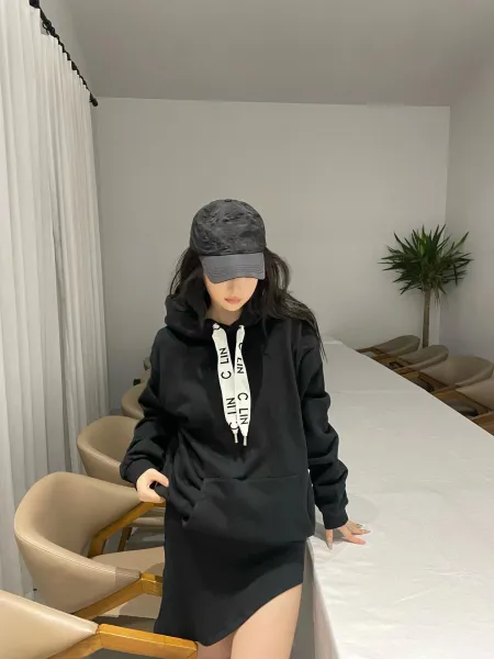 Celine Logo Tape Hoodie Gray - 14