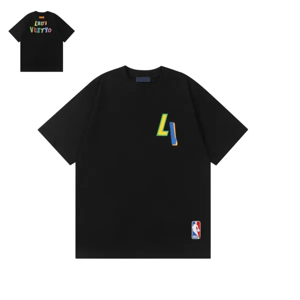Louis Vuitton x NBA Collaboration Graphic T-Shirt Black - 1