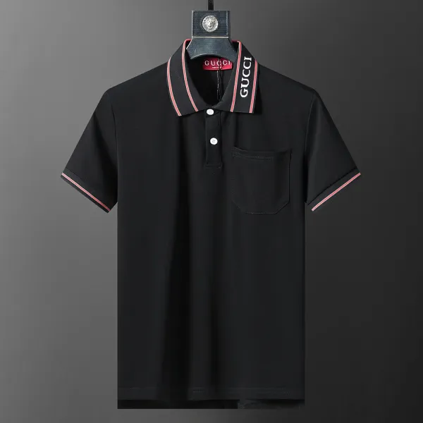 Gucci Logo-Trimmed Black Polo Shirt - 1