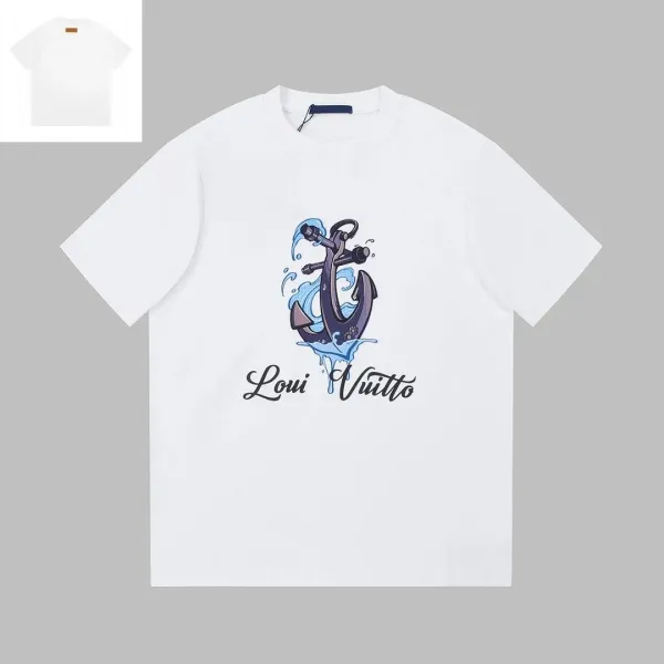 Louis Vuitton Anchor Print White T-Shirt - 1