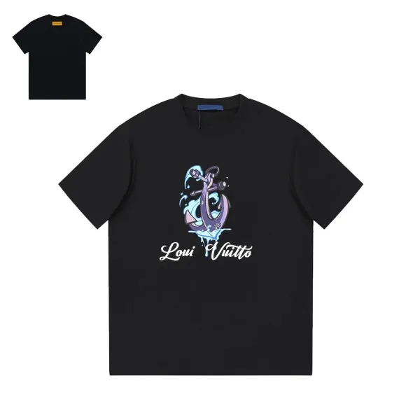 Louis Vuitton Anchor Graphic Print Black T-Shirt - 1