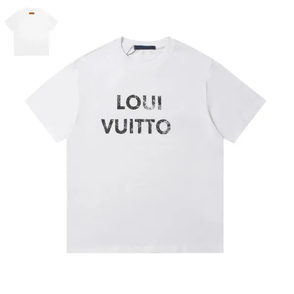 Louis Vuitton Distressed Logo White T-Shirt - 1