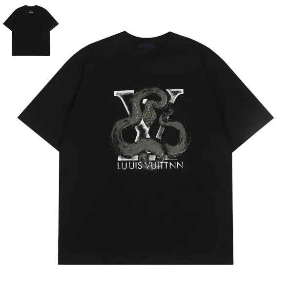 Louis Vuitton Snake LV Monogram Graphic T-Shirt Black - 1