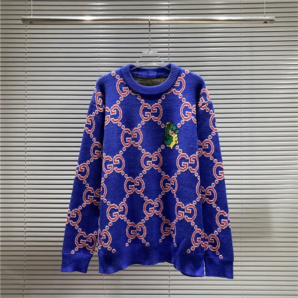 Gucci Bear GG Knit Sweater Blue - 14