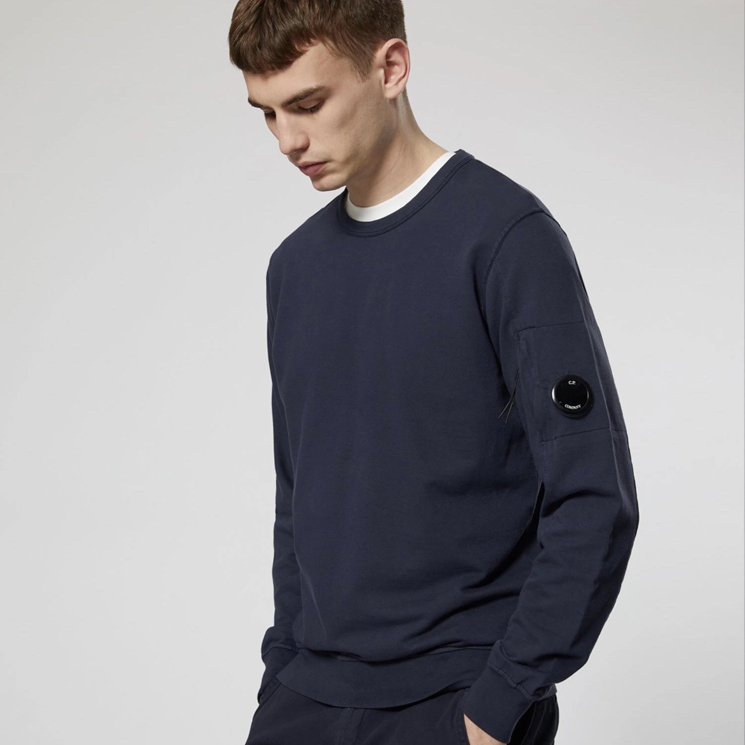 C.P. Company Olive Green Ribbed Crewneck Sweater - 18