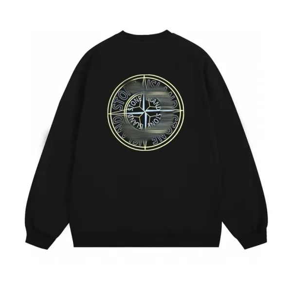 Stone Island Compass Logo Black Hoodie - 8