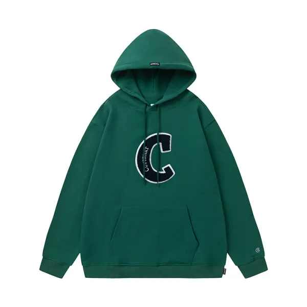 Corteiz C Logo Oversized Hoodie Forest Green - 1
