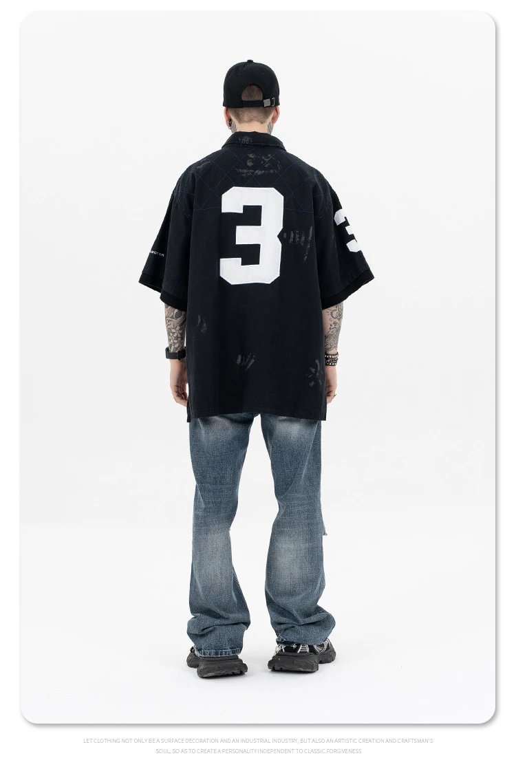 Project G/R x Ralph Lauren Polo Team Distressed Black Polo - 13