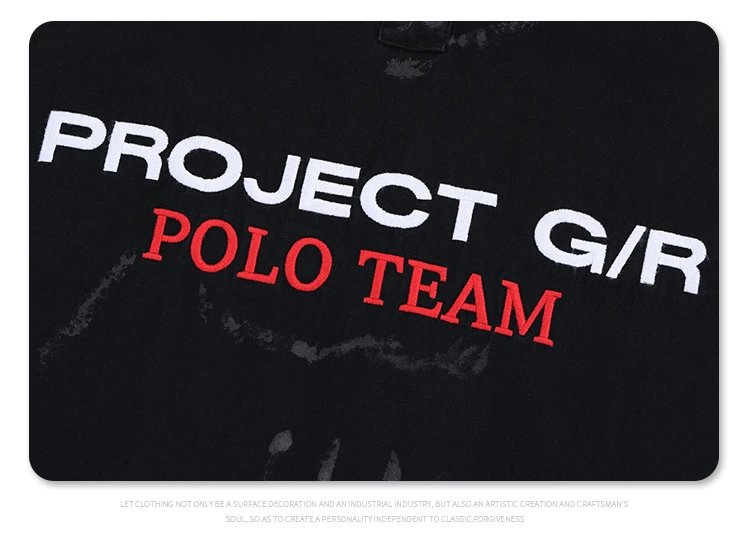 Project G/R x Ralph Lauren Polo Team Distressed Black Polo - 20