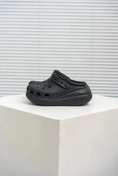 Crocs Classic Crush Clog Black Shoes Sandals - 1